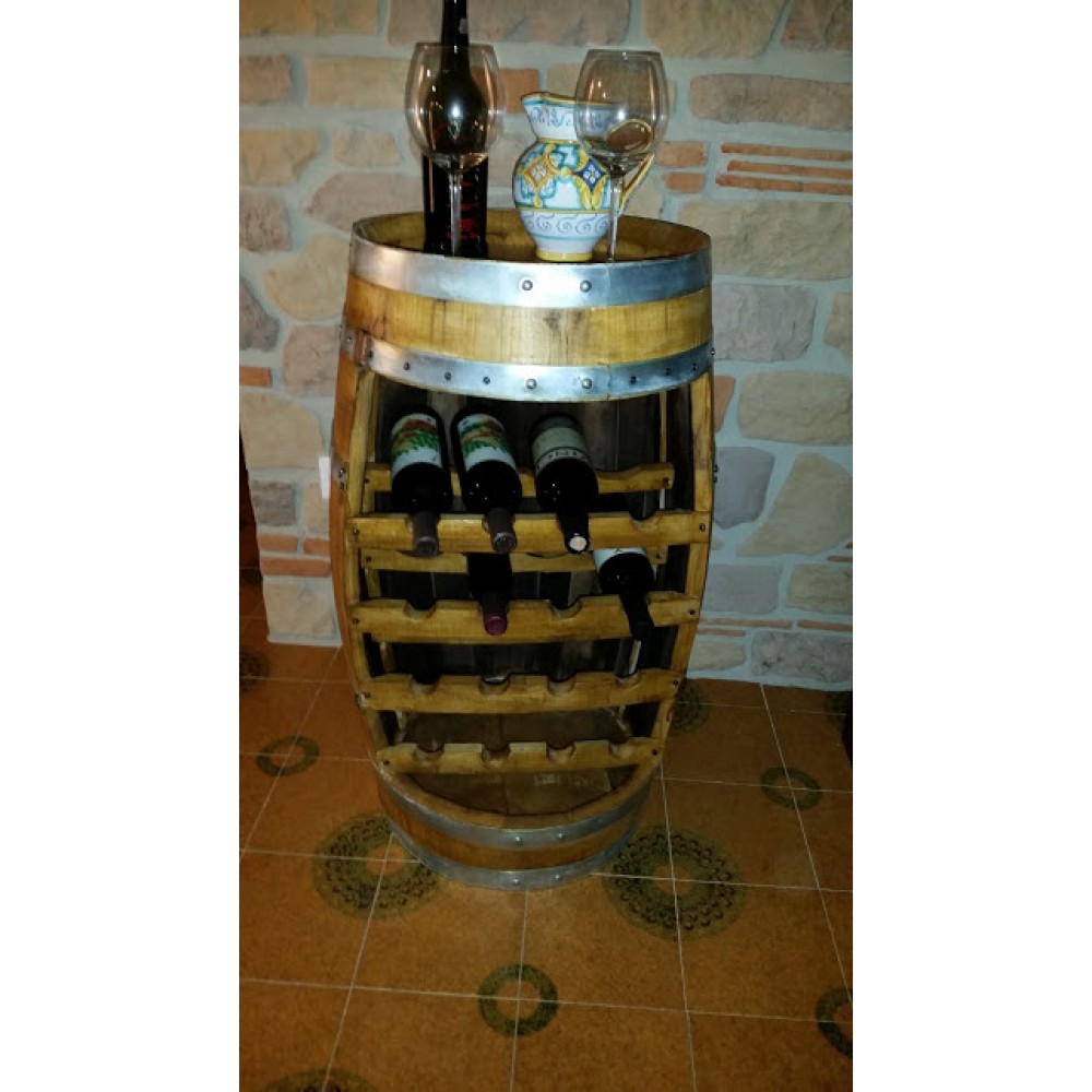 Wine barrel 16 bottle wine rack