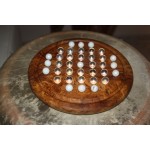 Chinese Checkers board game in olive wood with glass marbles