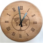 Oak cask Barrel Wall Clock, wooden Barrels  Head clocks laser