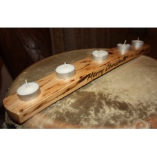 Porta 5 tea light doppia canna Scotch Whisky doga di rovere portacandele