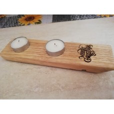 Porta tealight doppia canna Scotch Whisky doga di rovere portacandele