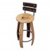 Sgabello in legno di rovere con schienale - Design rustico e confortevole