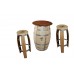 Sgabello botte bar doghe rovere da barrique 71 CM 