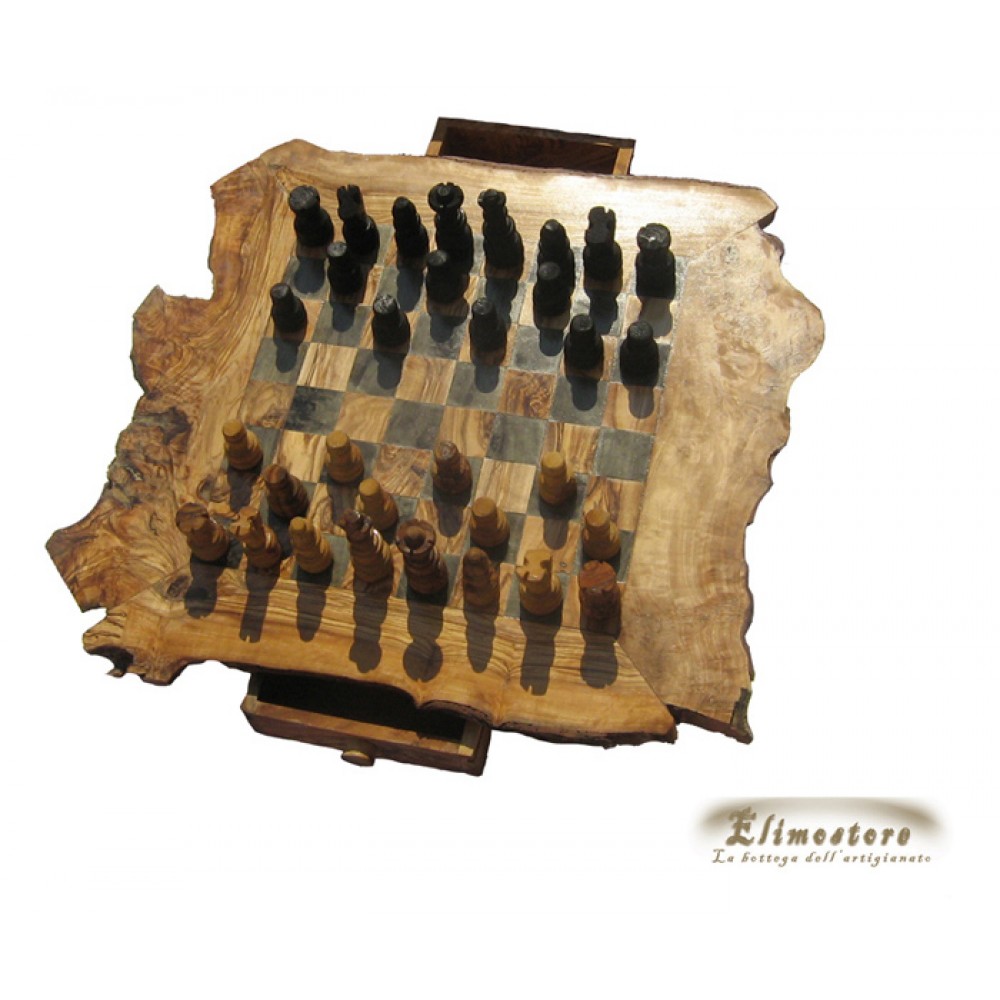 Olive wood chessboard  small 27 * 27 cm